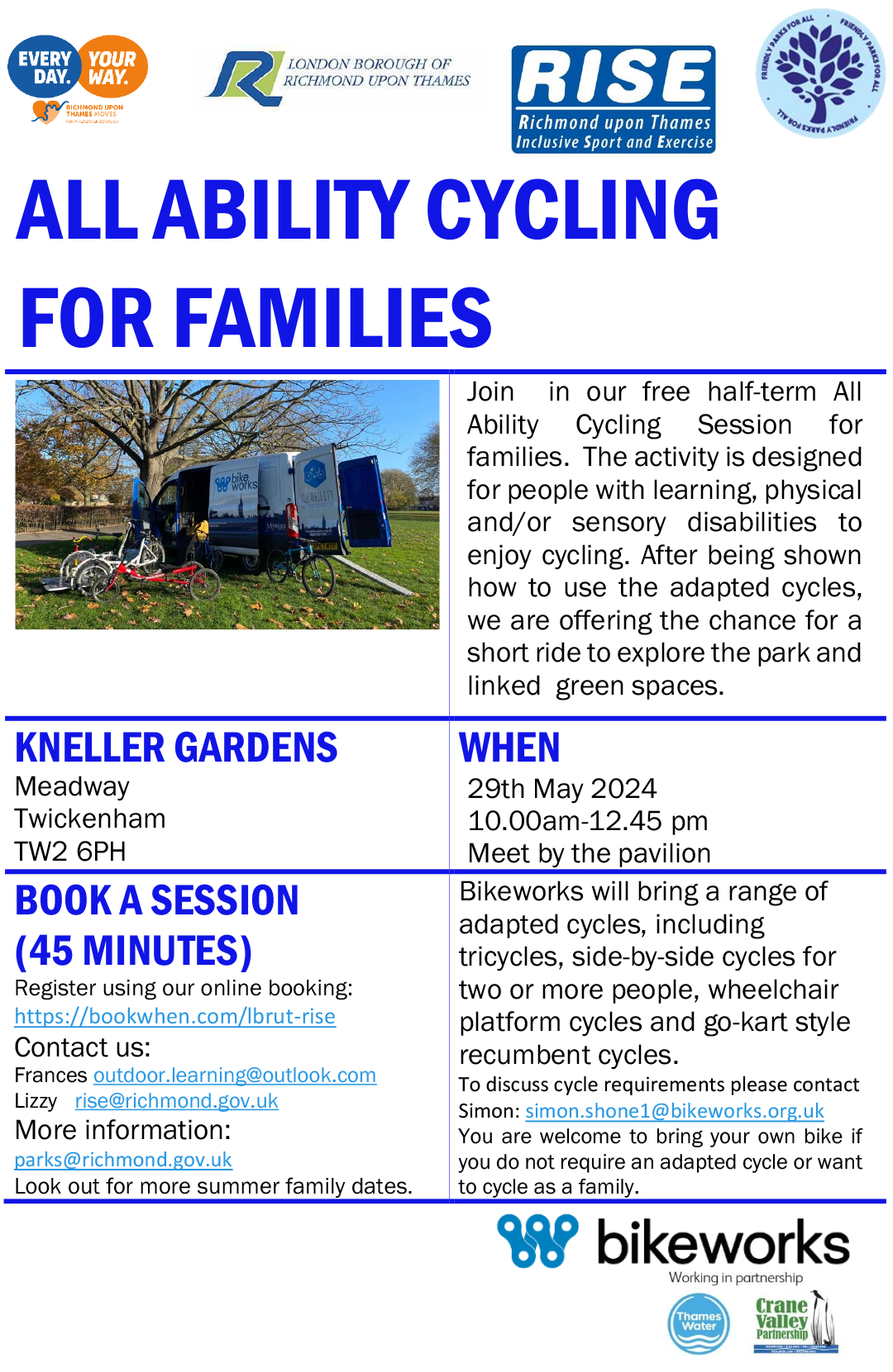 Family All Ability cycling flyer May 2024