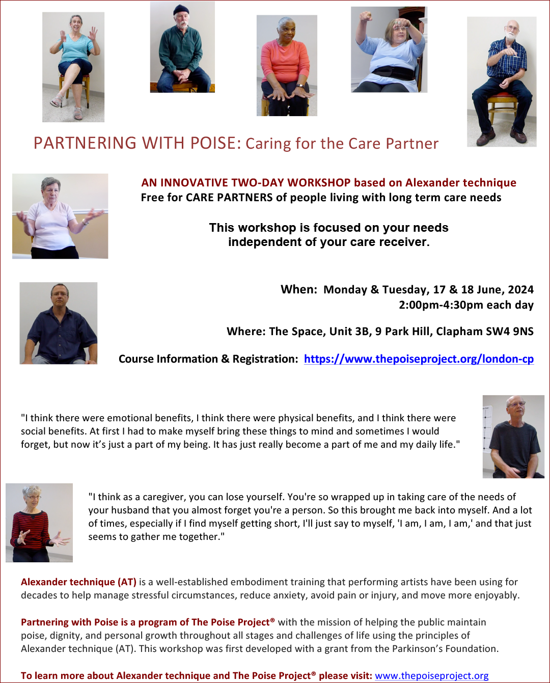 the Poise Project Partnering with Poise - London Workshop Flyer