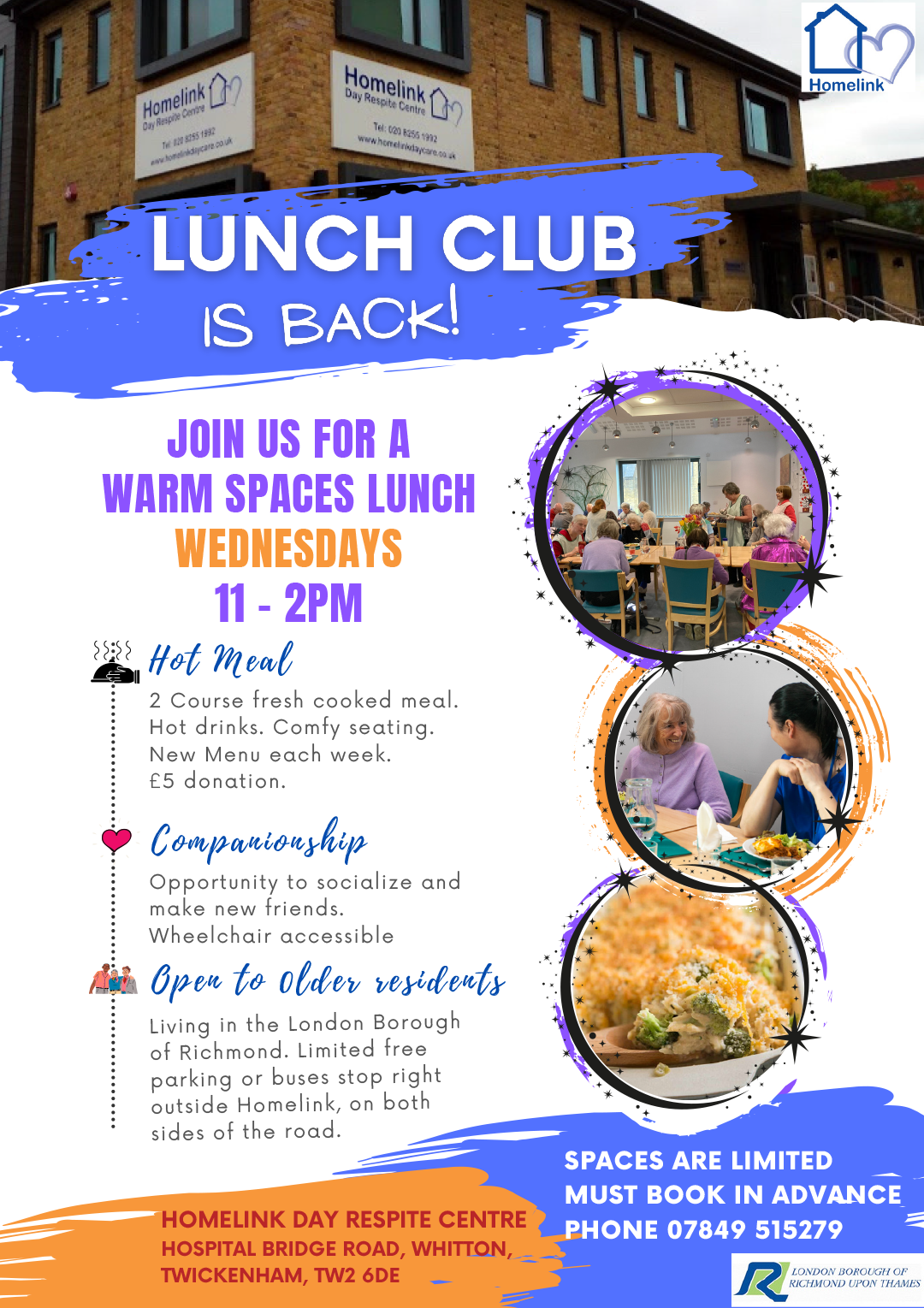 Homelink Lunch Club flyer