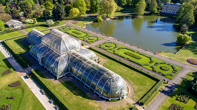 Aerial view of the Palm House - Kew Gardens